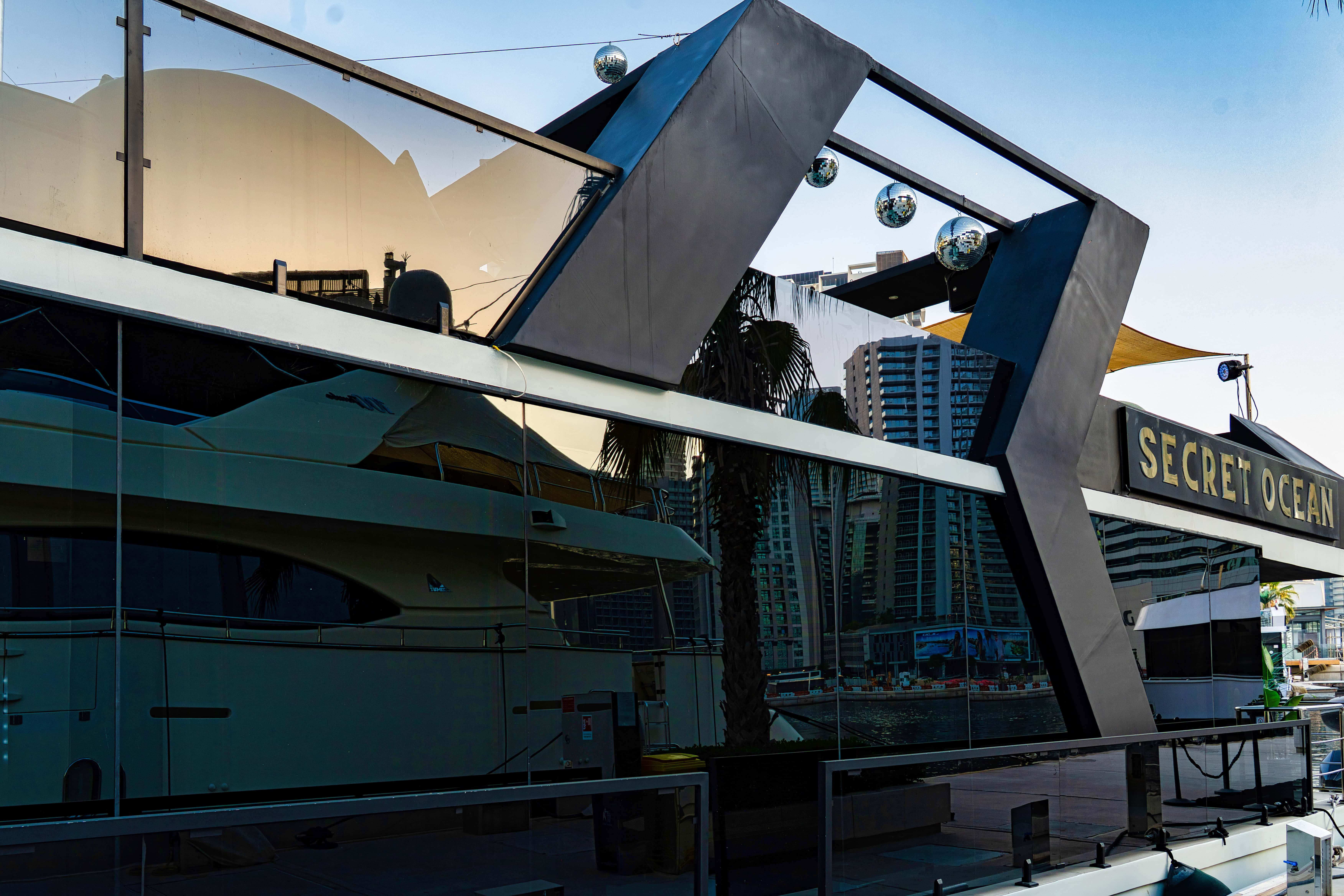 100ft Black Ocean Houseboat — yacht rental listing in Dubai Marassi Business Bay Marina, Dubai Marina